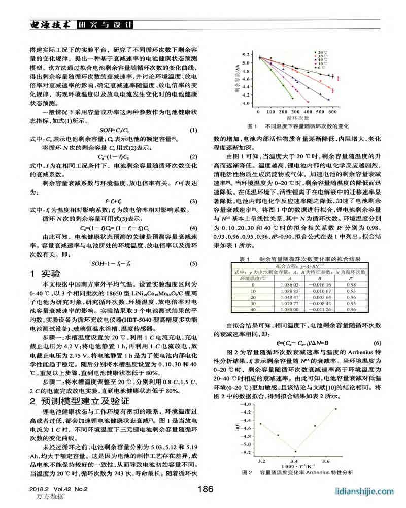 基于容量衰減速率的三元鋰電池健康狀態(tài)預(yù)測