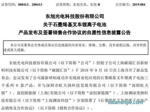 東旭光電公告截圖