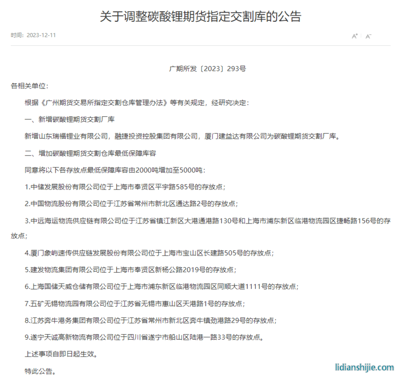 碳酸鋰期貨從近漲停到跌超5%！交割倉庫擴容影響多大？